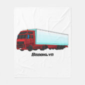 Afbeelding van rode vrachtwagen fleece deken (Voorkant)