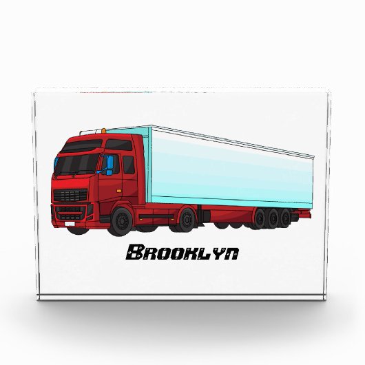 Afbeelding van rode vrachtwagen fotoblokken (Voorkant)