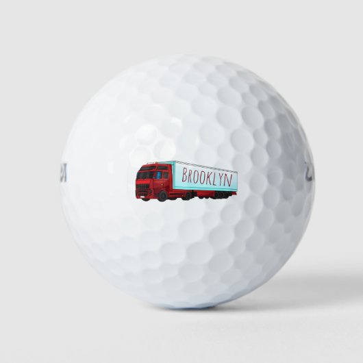 Afbeelding van rode vrachtwagen golfballen (Voorkant)