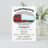 Afbeelding van rode vrachtwagen kaart (Staand voorkant)