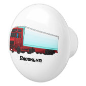 Afbeelding van rode vrachtwagen keramische knop (Rechts)
