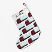 Afbeelding van rode vrachtwagen kleine kerstsok (Achterkant (Hangend))