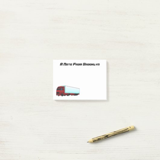 Afbeelding van rode vrachtwagen post-it® notes (Op bureau)