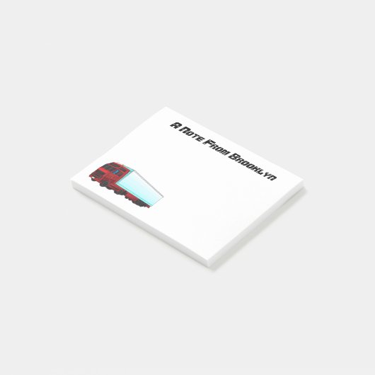 Afbeelding van rode vrachtwagen post-it® notes (Schuin)
