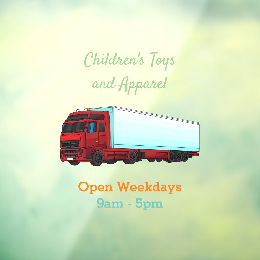 Afbeelding van rode vrachtwagen raamsticker (Vel 3)