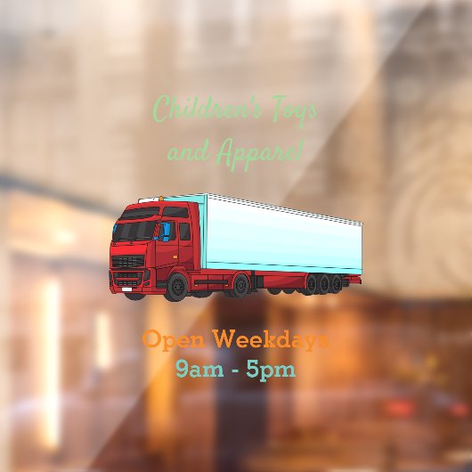 Afbeelding van rode vrachtwagen raamsticker (Vel 2)