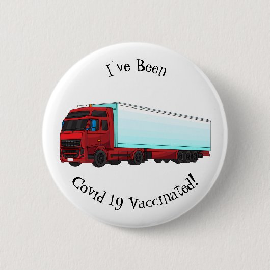 Afbeelding van rode vrachtwagen ronde button 5,7 cm (Voorkant)