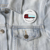 Afbeelding van rode vrachtwagen ronde button 5,7 cm (In situ)