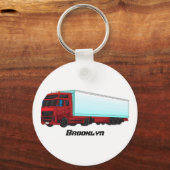 Afbeelding van rode vrachtwagen sleutelhanger (Voorkant)
