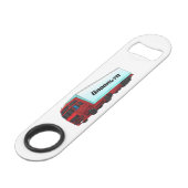 Afbeelding van rode vrachtwagen speed flessenopener (Voorkant Gekanteld)
