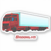 Afbeelding van rode vrachtwagen sticker (Voorkant)