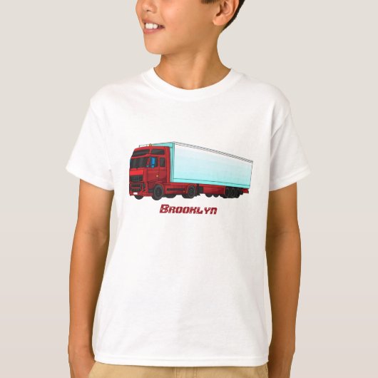 Afbeelding van rode vrachtwagen t-shirt (Voorkant)