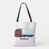 Afbeelding van rode vrachtwagen tote bag (Achterkant)