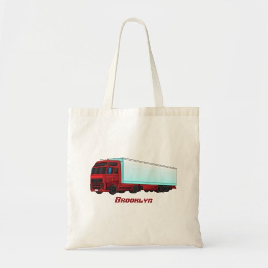 Afbeelding van rode vrachtwagen tote bag (Voorkant)