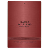 Afbeelding van rood faux metallic geborsteld staal klembord (Achterkant)