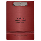 Afbeelding van rood faux metallic geborsteld staal klembord (Voorkant)