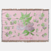 afbeelding van  roze bloemen deken (Voorkant)