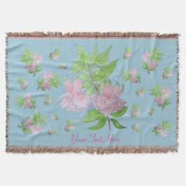 afbeelding van  roze bloemen deken