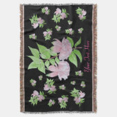 afbeelding van  roze bloemen deken (Voorkant Verticaal)