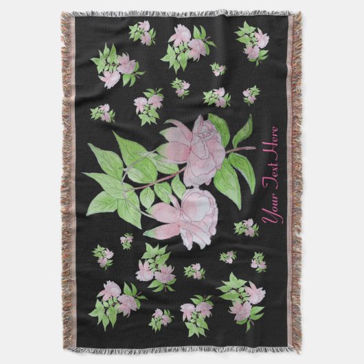 afbeelding van  roze bloemen deken (Voorkant Verticaal)