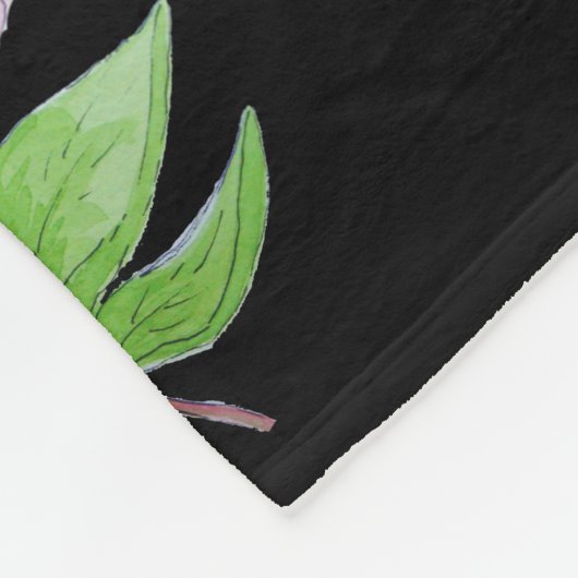 afbeelding van roze bloemen fleece deken (Hoek)