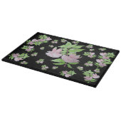 afbeelding van  roze bloemen snijplank (Hoek)