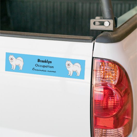 Afbeelding van Samoyed cartoon Bumpersticker (Op Truck)