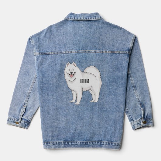 Afbeelding van Samoyed cartoon Denim Jacket (Achterkant)