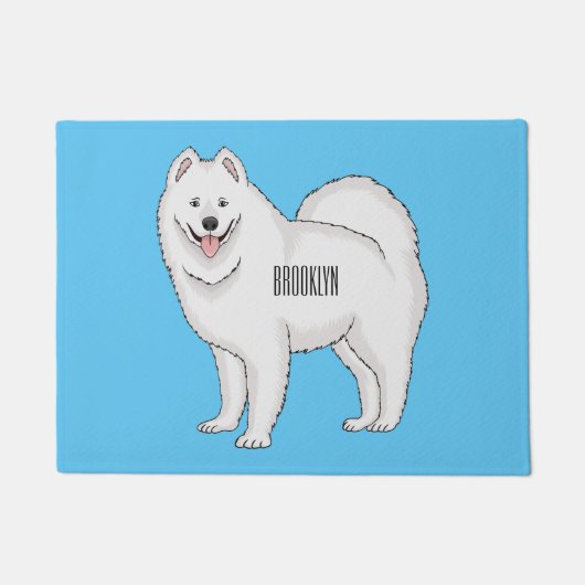 Afbeelding van Samoyed cartoon Deurmat (Voorkant)