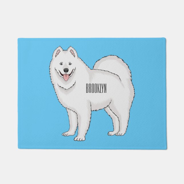 Afbeelding van Samoyed cartoon Deurmat (Voorkant)