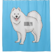 Afbeelding van Samoyed cartoon Douchegordijn (Voorkant)