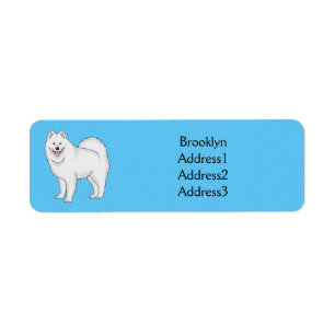Afbeelding van Samoyed cartoon Etiket