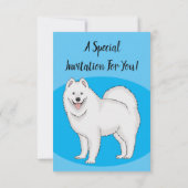 Afbeelding van Samoyed cartoon Kaart (Achterkant)