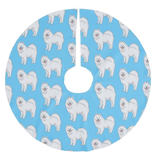 Afbeelding van Samoyed cartoon Kerstboom Rok (Voorkant)