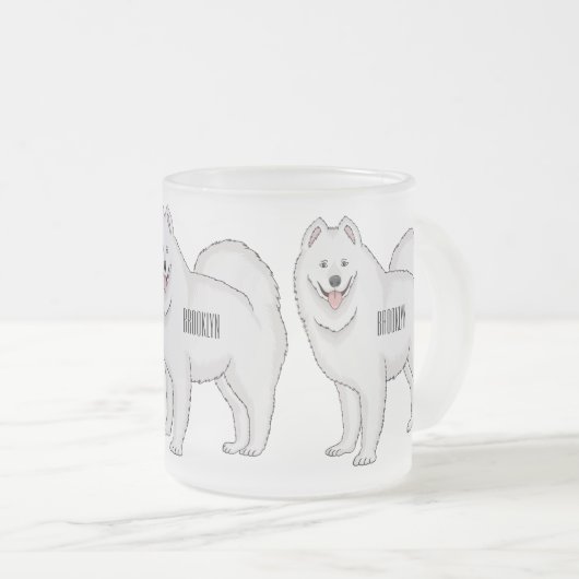 Afbeelding van Samoyed cartoon Matglas Koffiemok (Voorkant rechts)