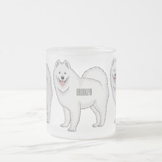 Afbeelding van Samoyed cartoon Matglas Koffiemok (Center)