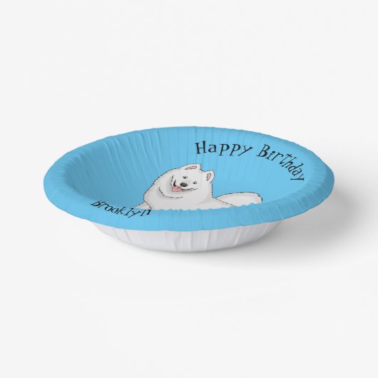 Afbeelding van Samoyed cartoon Papieren Kommen (Gebogen)