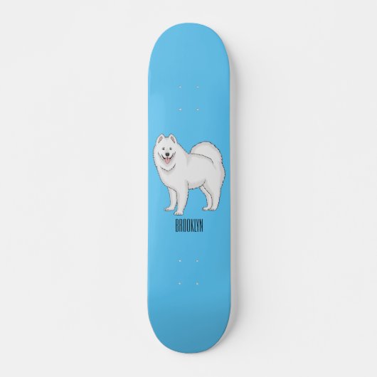 Afbeelding van Samoyed cartoon Persoonlijk Skateboard (Voorkant)