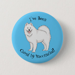 Afbeelding van Samoyed cartoon Ronde Button 5,7 Cm