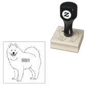 Afbeelding van Samoyed cartoon Rubberstempel (Gestempeld)