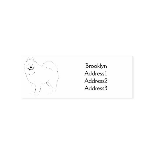 Afbeelding van Samoyed cartoon Rubberstempel (Afrduk)