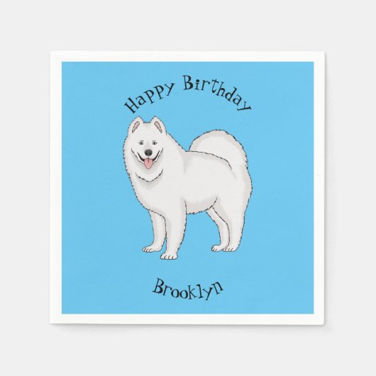 Afbeelding van Samoyed cartoon Servet (Voorkant)