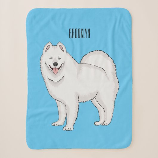 Afbeelding van Samoyed cartoon Sherpa Deken (Voorkant)
