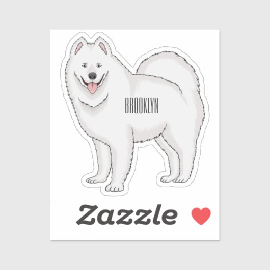 Afbeelding van Samoyed cartoon Sticker (Vel)