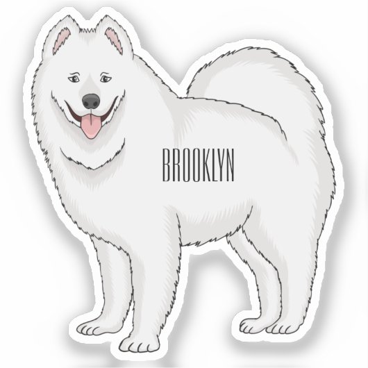 Afbeelding van Samoyed cartoon Sticker (Voorkant)