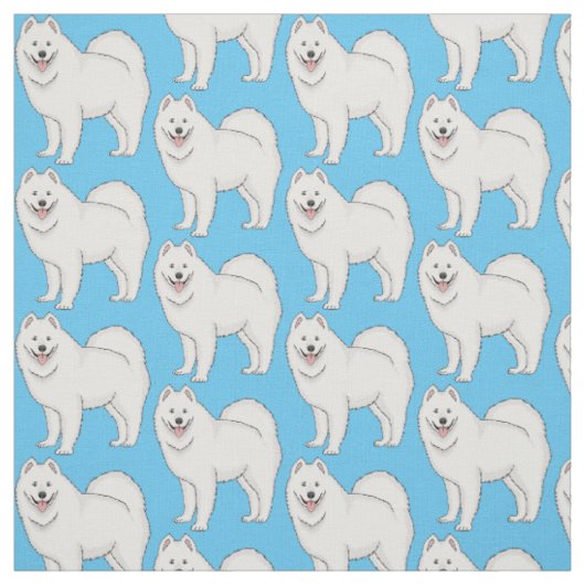 Afbeelding van Samoyed cartoon Stof (Swatch)