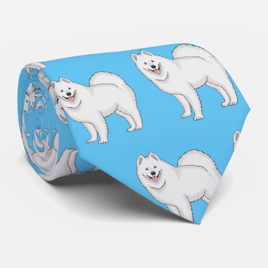 Afbeelding van Samoyed cartoon Stropdas (Opgerold)