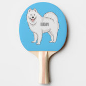 Afbeelding van Samoyed cartoon Tafeltennisbatje (Achterkant)