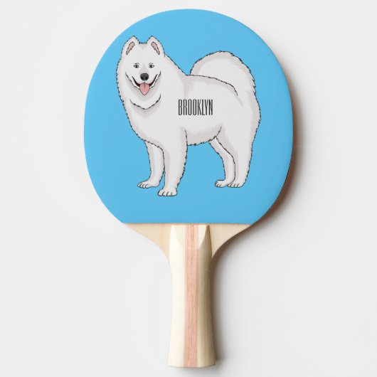 Afbeelding van Samoyed cartoon Tafeltennisbatje (Voorkant)