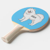 Afbeelding van Samoyed cartoon Tafeltennisbatje (Voorkant Gekanteld)